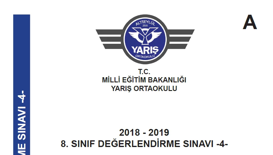 Yarış Ortaokulu Tüm Dersler Deneme Sınavı-4