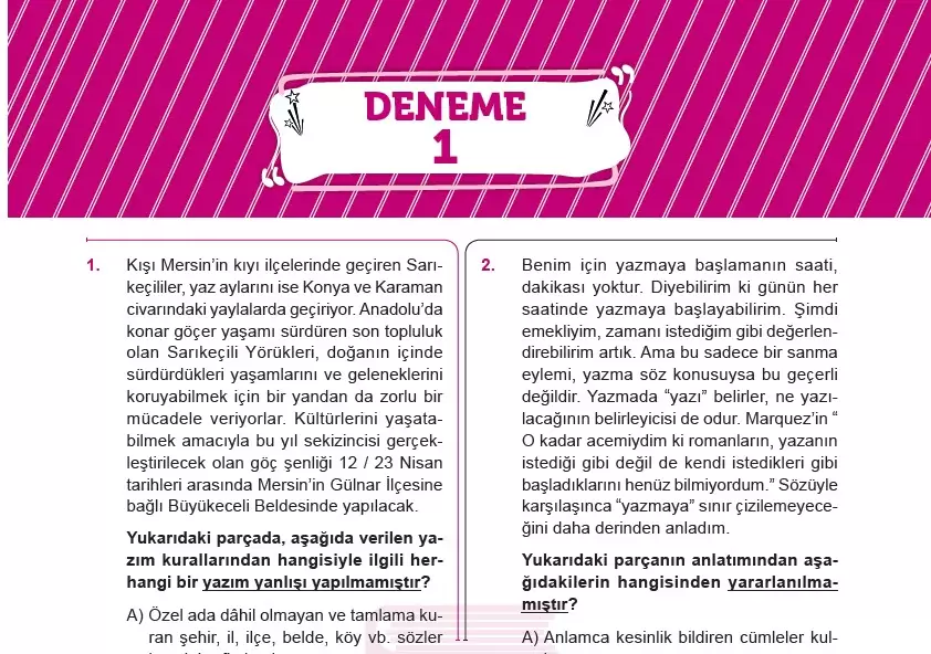 Edebiyat Doktoru Yayınları LGS Türkçe Deneme Sınavı