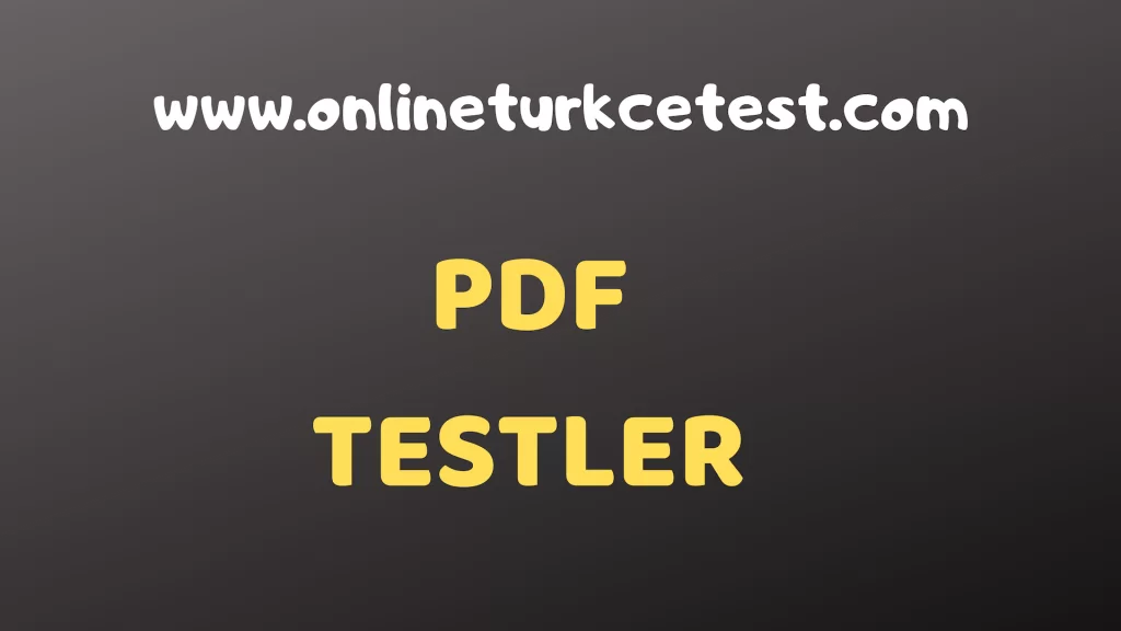 Türkçe Dersi PDF Test İndir