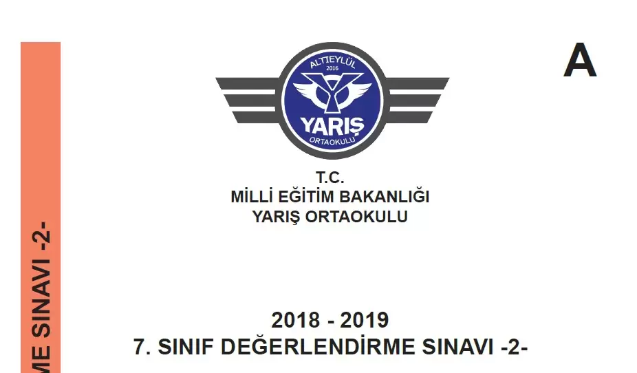 Yarış Ortaokulu 7. Sınıf Deneme Sınavı-2 İndir