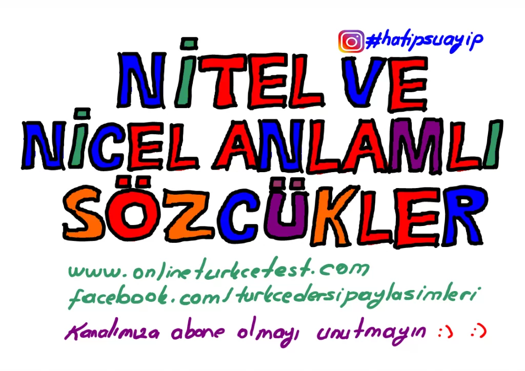 Nitel Anlamlı ve Nicel Anlamlı Sözcükler