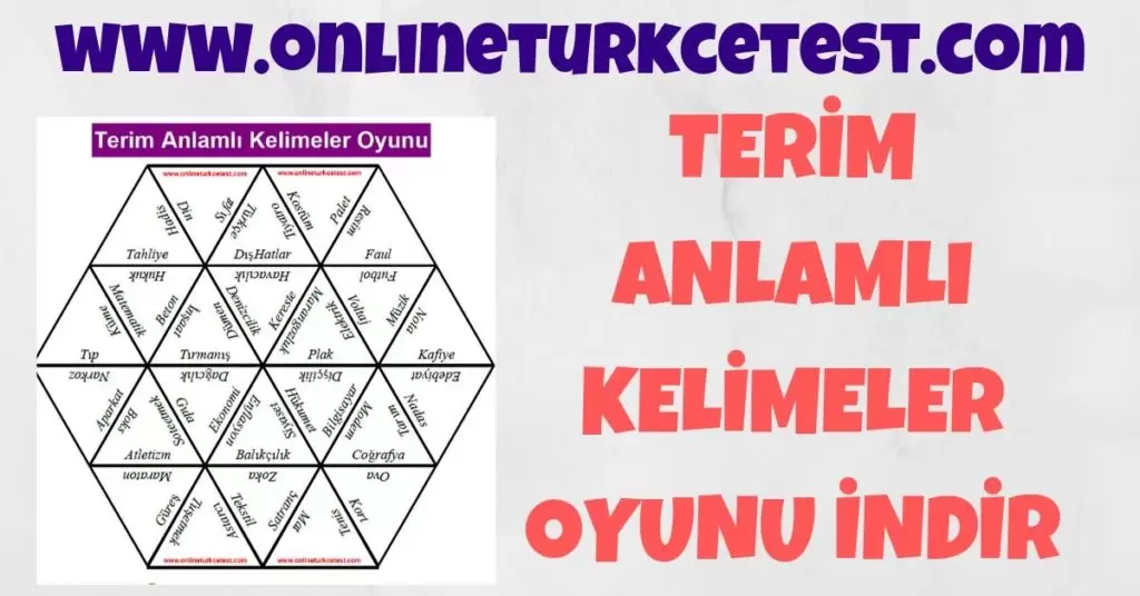 Terim Anlamlı Kelimeler İle İlgili Bulmaca Oyunu