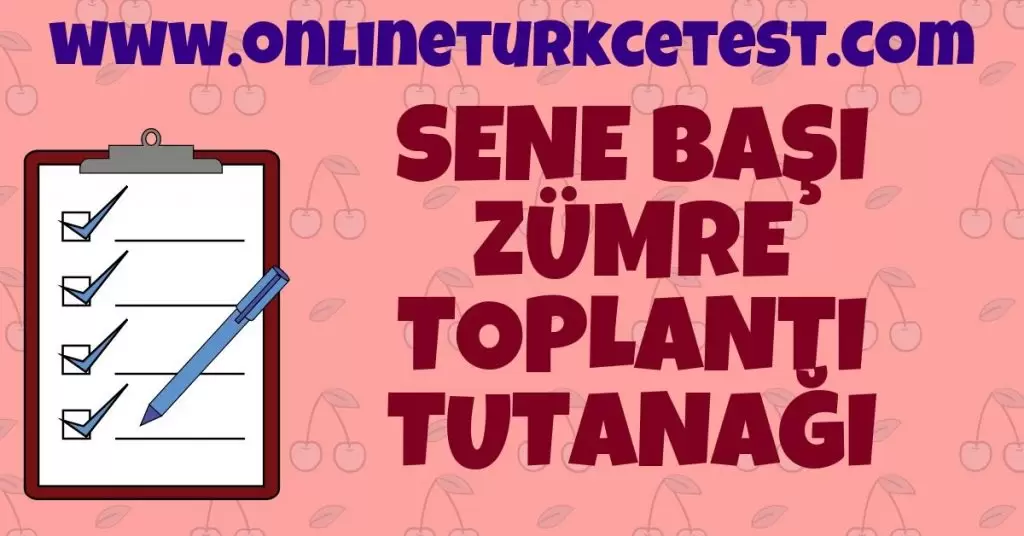 2019-2020 Öğretim Yılı Türkçe Dersi Sene Başı Zümre Toplantı Tutanağı