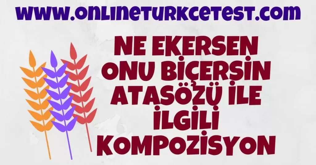 Ne Ekersen Onu Biçersin Atasözü İle İlgili Kompozisyon