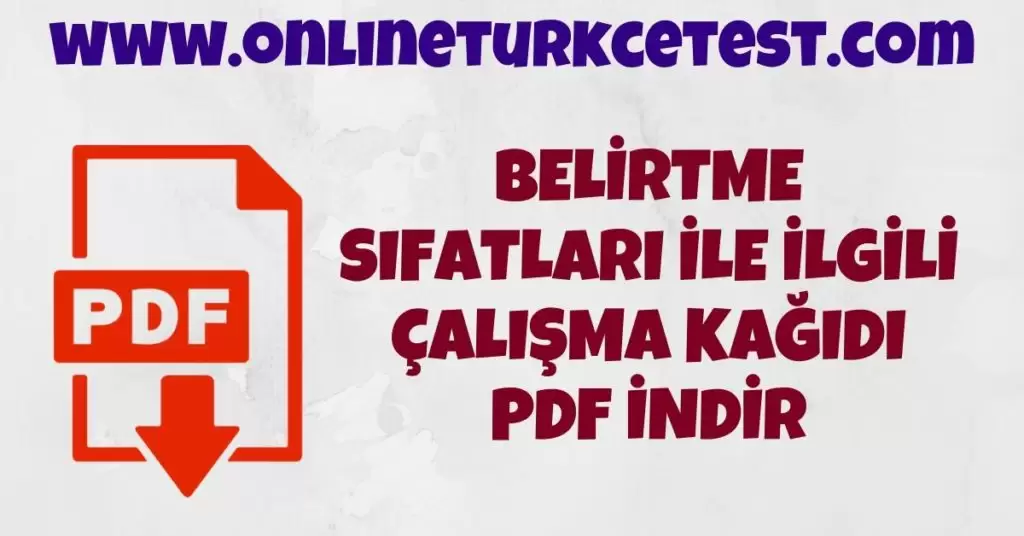 Belirtme Sıfatları İle İlgili Etkinlik