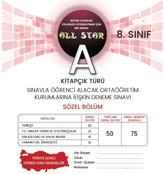 Newton Yayınları All Star 1. Kurumsal Deneme (Sözel Bölüm)