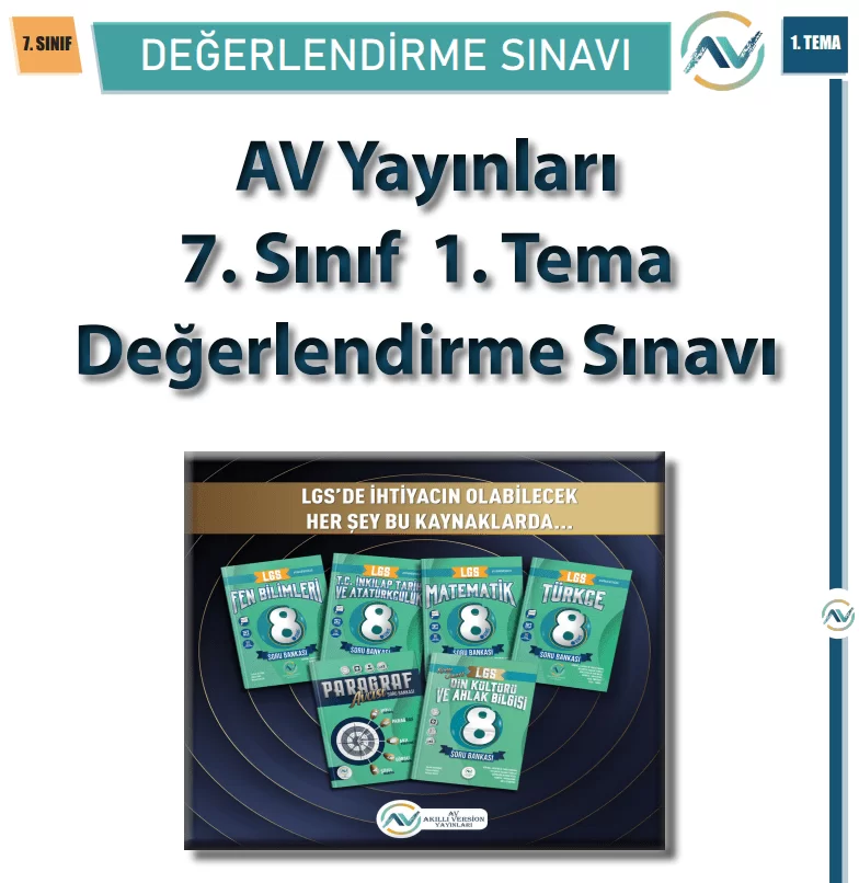 7. Sınıf Türkçe 1. Tema Değerlendirme Sınavı