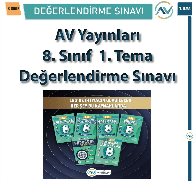 8. Sınıf Türkçe 1. Tema Değerlendirme Sınavı