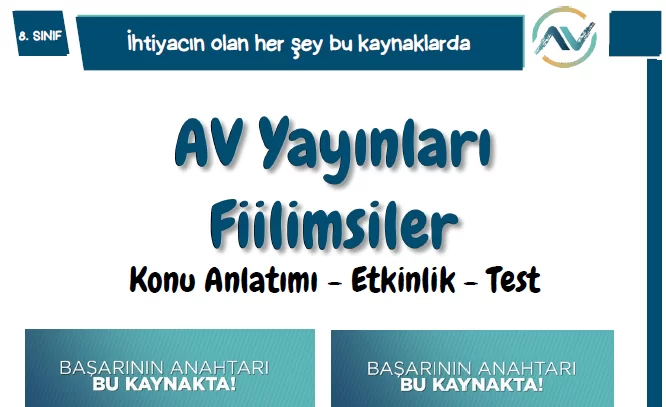 AV Yayınları Fiilimsiler Fasikülü (21 Sayfa)
