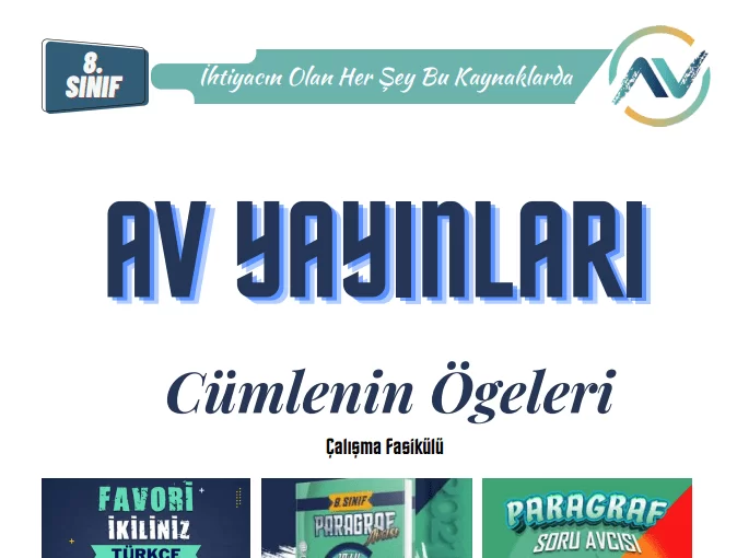AV Yayınları 8. Sınıf Cümlenin Ögeleri Fasikülü